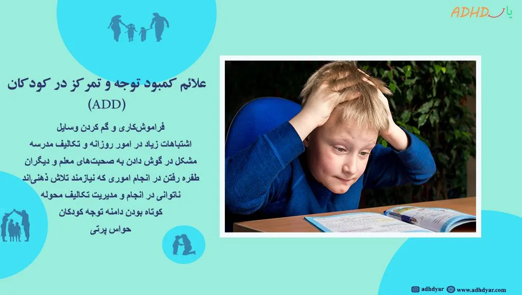 علائم کمبود توجه و تمرکز در کودکان